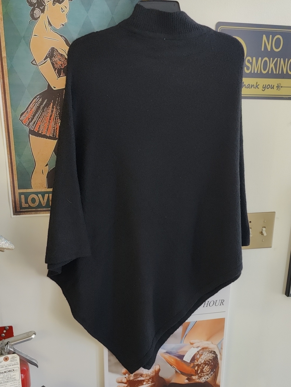 Black Women's Poncho Skirt - Versatile Layering Piece